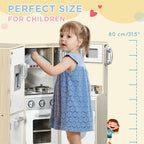 Ultra-Big Corner Kids Kitchen Playset with Sound Effects, Wooden Play Kitchen  with Stainless Steel Cooking Toys, Imaginative Pretend Toy for Ages 3-6 with Phone, Ice Maker