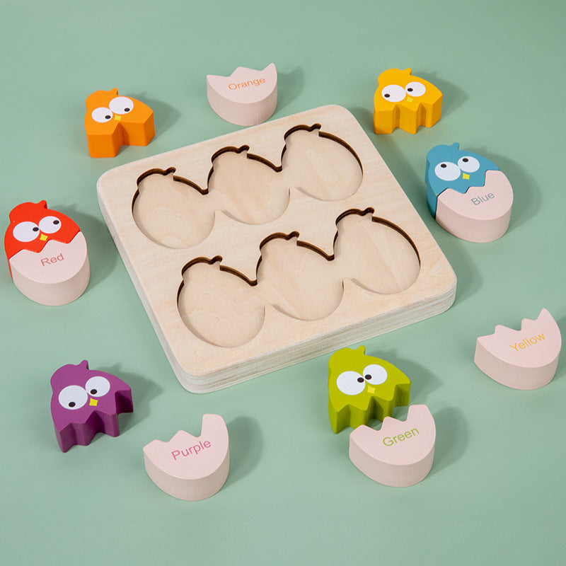 Wooden Bird Color Classification Cognitive Pairing Puzzle Children's Early Education Enlightenment Toys