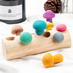 Fun Mushroom Picking Game Color Cognition Puzzle Baby's Building Blocks Education Wooden Toys