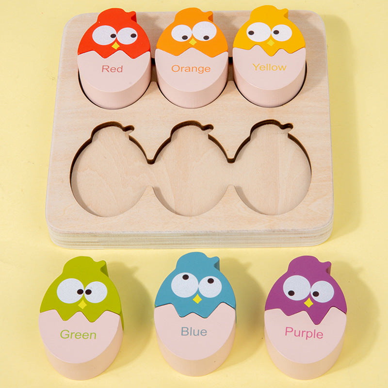 Wooden Bird Color Classification Cognitive Pairing Puzzle Children's Early Education Enlightenment Toys