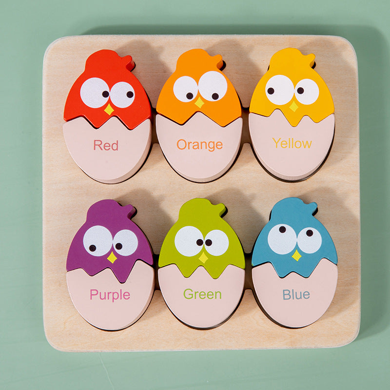 Wooden Bird Color Classification Cognitive Pairing Puzzle Children's Early Education Enlightenment Toys