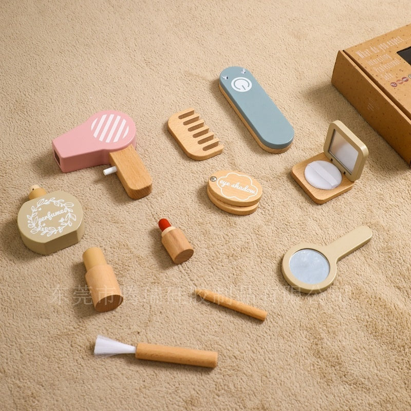 Children's Dressing Play House Fun Simulation Makeup Haircut Wooden Toys