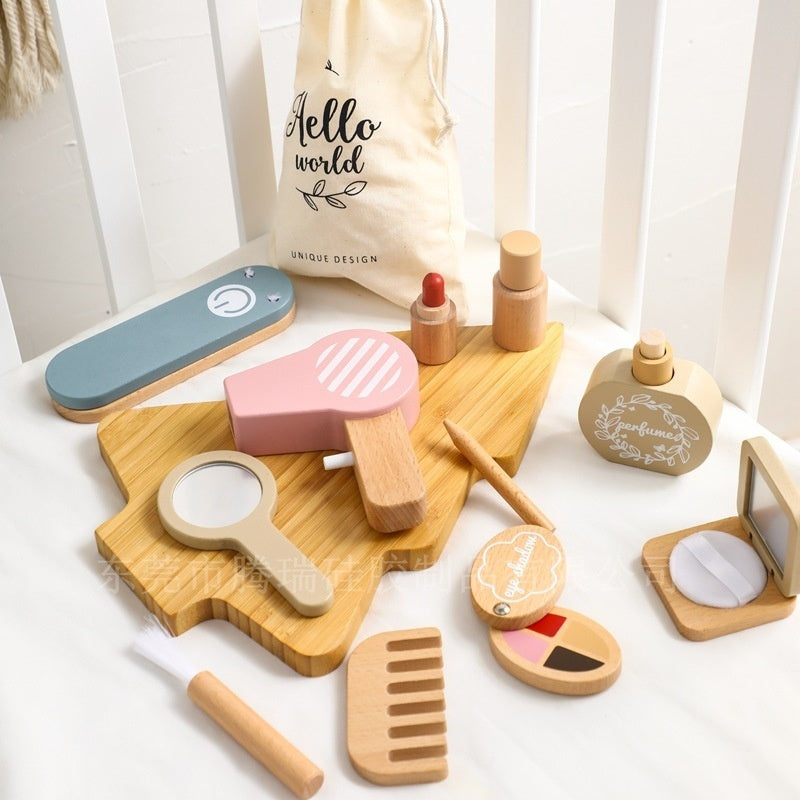 Children's Dressing Play House Fun Simulation Makeup Haircut Wooden Toys