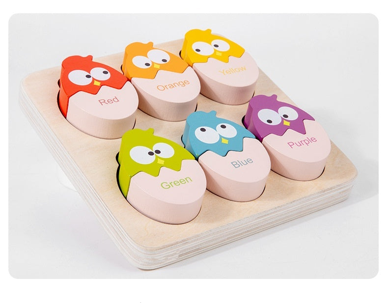 Wooden Bird Color Classification Cognitive Pairing Puzzle Children's Early Education Enlightenment Toys