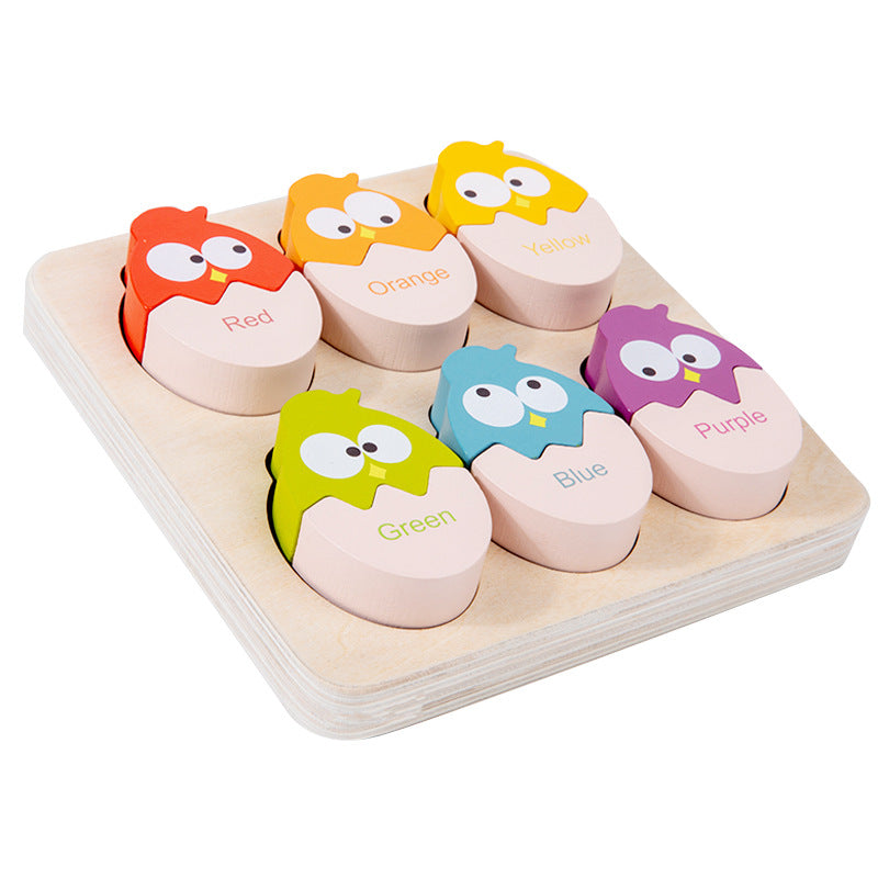 Wooden Bird Color Classification Cognitive Pairing Puzzle Children's Early Education Enlightenment Toys