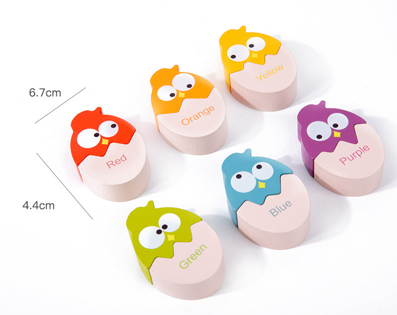 Wooden Bird Color Classification Cognitive Pairing Puzzle Children's Early Education Enlightenment Toys