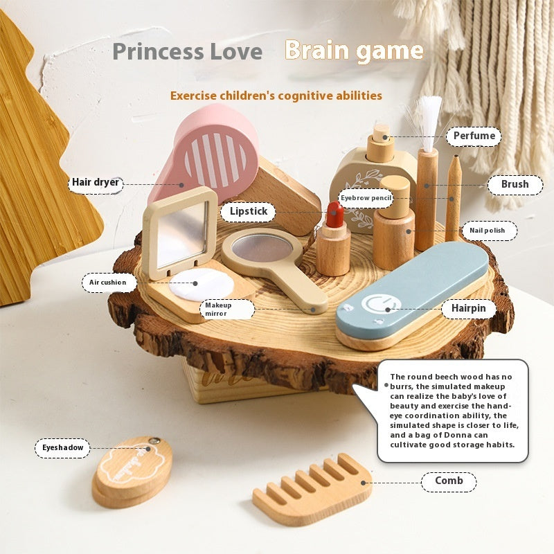 Children's Dressing Play House Fun Simulation Makeup Haircut Wooden Toys