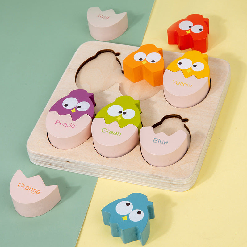 Wooden Bird Color Classification Cognitive Pairing Puzzle Children's Early Education Enlightenment Toys